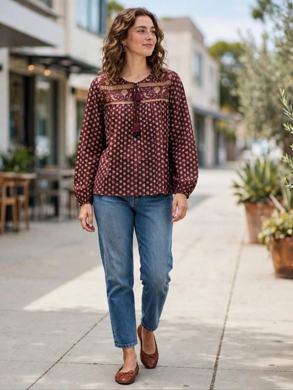 NWT Nani Pani Ziggy Cotton Peasant Boho Top